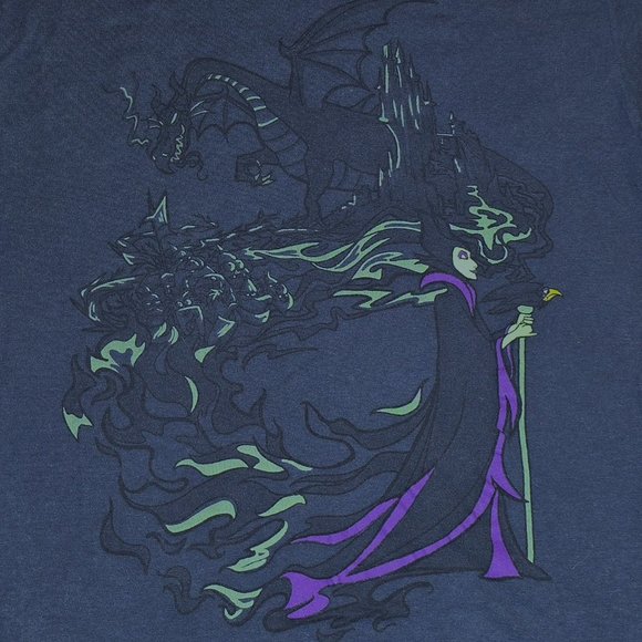 Tee Villain Maleficent original art Navy Tee - Picture 1 of 2